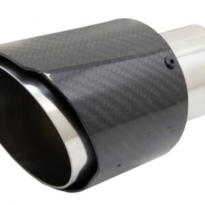 Carbon Fiber Exhaust Muffler Tips Polished Look Inlet 6.1cm