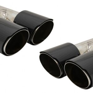 Carbon Fiber Exhaust Muffler Tips Polished Look Inlet 6.3cm