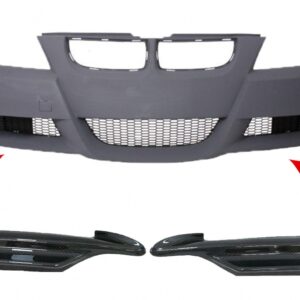 Carbon Front Splitters Spoiler suitable for BMW 3 Series E90 E91 Sedan Touring (2005-2008) only M-tech Bumper