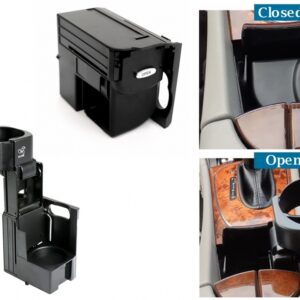 Center Console Cup Holder suitable for Mercedes Benz CLS W219 (2003-2010) E-Class W211 S211 (2002-2009) Black