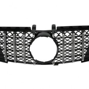 Central Front Grille suitable for Mercedes ML W164 (2005-2008) GT-R Panamericana Design Black Chrome