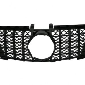 Central Front Grille suitable for Mercedes ML W164 (2005-2008) GT-R Panamericana Design Piano Black