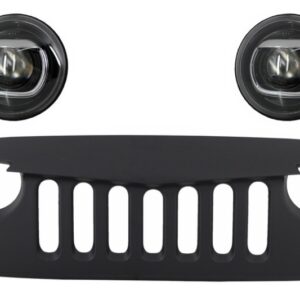Central Front Grille with HID Bi-Xenon Headlights suitable for JEEP Wrangler Rubicon JK (2007-2017) Angry Bird Design