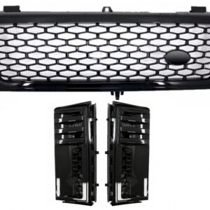 Central Grille and Side Vents Assembly suitable for Land Range Rover Vogue III L322 (2002-2005) All Black Autobiography Supercharged Edition