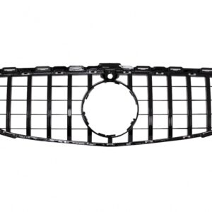 Central Grille suitable for Mercedes C-Class W205 S205 C205 (2014-2018) GT-R Panamericana Design Black With 360 Camera