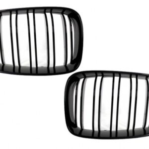 Central Grilles Kidney Grilles suitable for BMW 1 Series E81 E82 E87 E88 M1 M (2007-2011) LCI Double Stripe M Design Piano Black