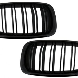 Central Grilles Kidney Grilles suitable for BMW 5 Series F10 F11 (2010-2017) Double Stripe M Design Piano Black