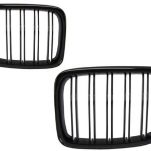 Central Grilles Kidney Grilles suitable for BMW X1 E84 (2009-2014) Piano Black Double Stripe Design