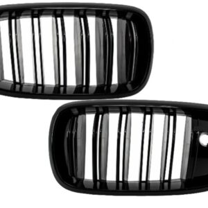 Central Grilles Kidney suitable for BMW X5 X6 F15 F16 (2014-up) X5M X6M Double Stripe Design M-Package Sport with Camera