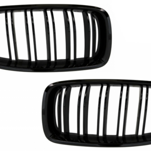 Central Kidney Grilles suitable for BMW 3 Series F30 F31 (2011-2019) Double Stripe M Design Piano Black