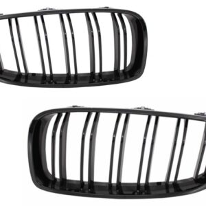 Central Kidney Grilles suitable for BMW 4 Series F32 F33 F36 (2013-03.2019) Double Stripe M Design Piano Black