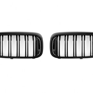 Central Kidney Grilles suitable for BMW 5 Series G30 G31 Sedan Touring (2017-2019) Double Stripe M Design Piano Black