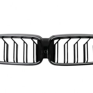 Central Kidney Grilles with LED suitable for BMW 5 Series G30 G31 Sedan Touring (2017-2019) Double Stripe Design Piano Black