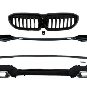 Complete Body Kit Extensions suitable for BMW 3 Series G20 Sedan G21 Touring (2018-up) M340i Design Silver Tips