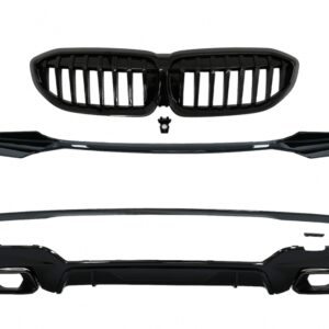 Complete Body Kit Extensions suitable for BMW 3 Series G20 Sedan G21 Touring (2018-up) M340i Design Black Tips