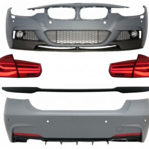 Complete Body Kit suitable for BMW 3 Series F30 (2011-2019) with Trunk Spoiler and LED Taillights Dynamic Sequential Turning Light M-Performance Design
