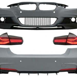 Complete Body Kit suitable for BMW 3 Series F30 (2011-2019) with LED Taillights Red Smoke Dynamic Turning Light M-Performance LCI Design