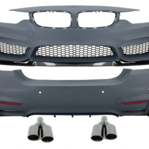 Complete Body Kit suitable for BMW 4 Series F32 F33 (2013-2019) M4 Design Coupe Cabrio with Exhaust Muffler Tips M-Power Black