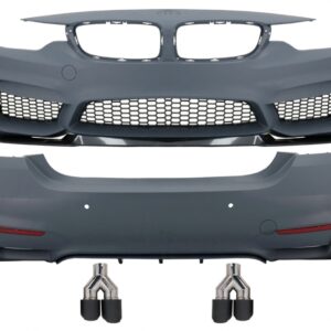 Complete Body Kit suitable for BMW 4 Series F32 F33 Coupe Cabrio (2013-2019) with Exhaust Muffler Tips Carbon Fiber M4 Design