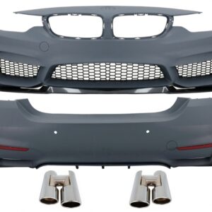 Complete Body Kit suitable for BMW 4 Series F32 F33 Coupe Cabrio (2013-2019) with Chromed Exhaust Muffler Tips M4 Design