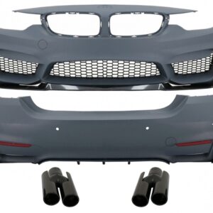 Complete Body Kit suitable for BMW 4 Series F32 Coupe F33 Cabrio (2013-2019) with Exhaust Muffler Tips Piano Black M4 Design
