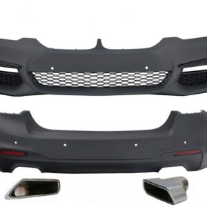 Complete Body Kit suitable for BMW 5 Series G30 (2017-2019) with Exhaust Muffler Tips M-Tech Design Without Distronic