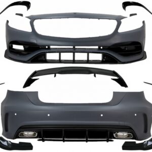 Complete Body Kit suitable for Mercedes A-Class W176 (2012-2018) A45 Design with Spoiler Splitters Fins Aero