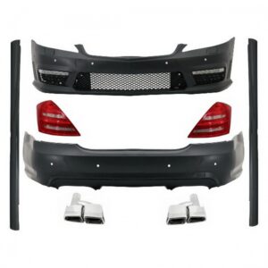 Complete Body Kit suitable for MERCEDES-Benz S-Class W221 Exhaust Muffler Tips and LED Taillights 2005-2011 (LWB) A-Design