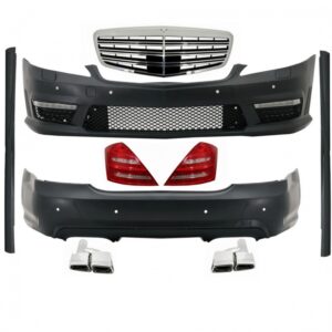 Complete Body Kit suitable for MERCEDES-Benz S-Class W221 Exhaust Muffler Tips and LED Taillights 2005-2011 (LWB) A-Design