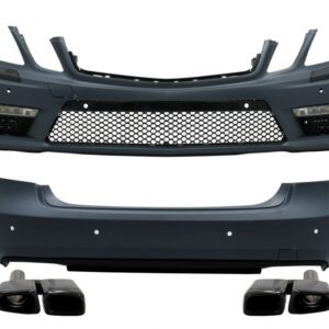 Complete Body Kit suitable for Mercedes E-class W212 (2009-2013) E63 Look with Exhaust Muffler Tips Black Edition
