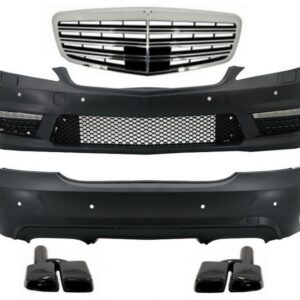 Complete Body Kit suitable for Mercedes S-Class W221 (2005-2011) LWB with Front Grille Chrome and Exhaust Muffler Tips Black