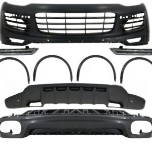 Complete Body Kit suitable for Porsche Cayenne Facelift (2014-2017) GTS Design with Exhaust Muffler Tips Glossy Black