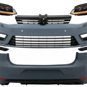 Complete Body Kit suitable for VW Golf 7 VII (2012-2017) R-line Look with Headlights 3D LED DRL Flowing Dynamic Sequential Turning Lights Silver