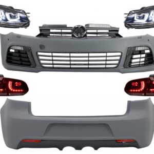 Complete Body Kit suitable for VW Golf VI 6 MK6 (2008-2013) R20 Design with Headlights and Taillights Dynamic Turning Light