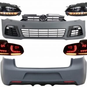 Complete Body Kit suitable for VW Golf VI 6 MK6 (2008-2013) R20 Design with Headlights and Taillights Dynamic Turning Light