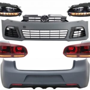 Complete Body Kit suitable for VW Golf VI 6 MK6 (2008-2013) R20 Design with Headlights and Taillights Dynamic Turning Light