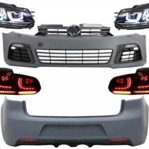 Complete Body Kit suitable for VW Golf VI 6 MK6 (2008-2013) R20 Design with Headlights LED RHD and Taillights Dynamic Turning Light