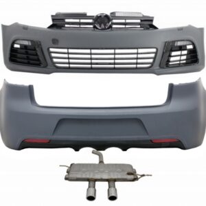 Complete Body Kit suitable for VW Golf VI 6 R20 Look (2008-2013) with Complete Exhaust System R20 Assembly