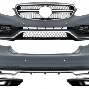 Complete Body Kit with Black Exhaust Tips suitable for Mercedes E-Class W212 Facelift (2013-2016) E63 Design