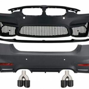 Complete Body Kit with Carbon Fiber Exhaust Muffler Tips suitable for BMW F30 (2011-2019) EVO II M3 CS Style Without Fog Lamps