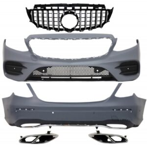 Complete Body Kit with Central Grille and Muffler Tips suitable for Mercedes E-Class W213 (2016-2019) GTR E43 E53 Sport Line Design