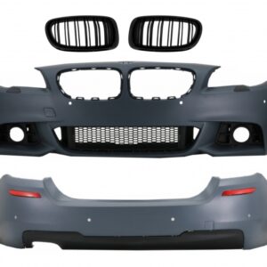 Complete Body Kit with Central Grilles Double Stripe Piano Black suitable for BMW 5 Series F10 LCI (2014-2017) M-Technik Design