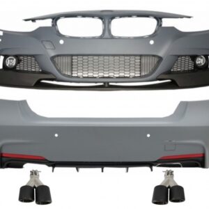Complete Body Kit With Dual Twin Exhaust Muffler Tips Carbon Fiber Matte suitable for BMW 3 Series F30 (2011-2019) M-Performance Design