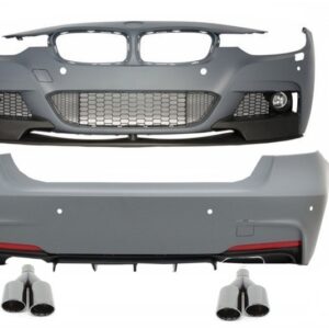 Complete Body Kit with Exhaust Muffler Tips Black suitable for BMW 3 Series F30 (2011-2019) M-Performance Design