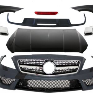 Complete Body Kit with Exhaust Muffler Tips suitable for Mercedes CLS W218 C218 Sedan (2011-2017) CLS63 Design