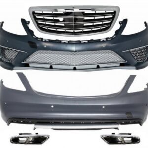 Complete Body Kit with Exhaust Tips suitable for Mercedes W222 S-Class (2013-06.2017) S65 Design LWB