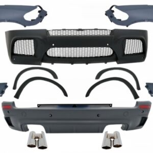 Complete Body Kit with Front Fenders and Exhaust Muffler Tips Chrome suitable for BMW X5 E70 (2007-2013) X5M M Design