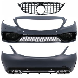 Complete Body Kit with Front Grille suitable for Mercedes C-Class W205 Sedan (2014-2018) C63 Design