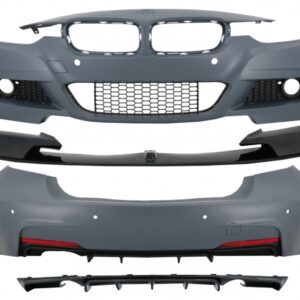 Complete Body Kit with Front Spoiler Splitter and Diffuser Double Outlet Single Exhaust suitable for BMW 3 Series F30 (2011-2019) M-Performance Design Carbon