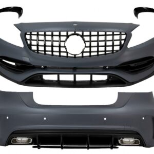 Complete Body Kit with Grille suitable for Mercedes A-Class W176 (2012-2018) Facelift A45 Design